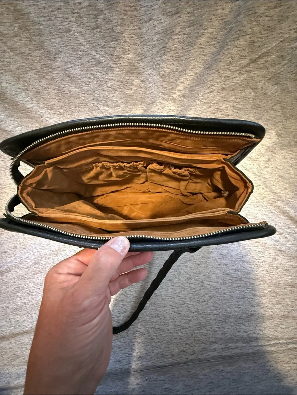 Patricia Nash Black Embossed Circle Detail Leather Shoulder Bag